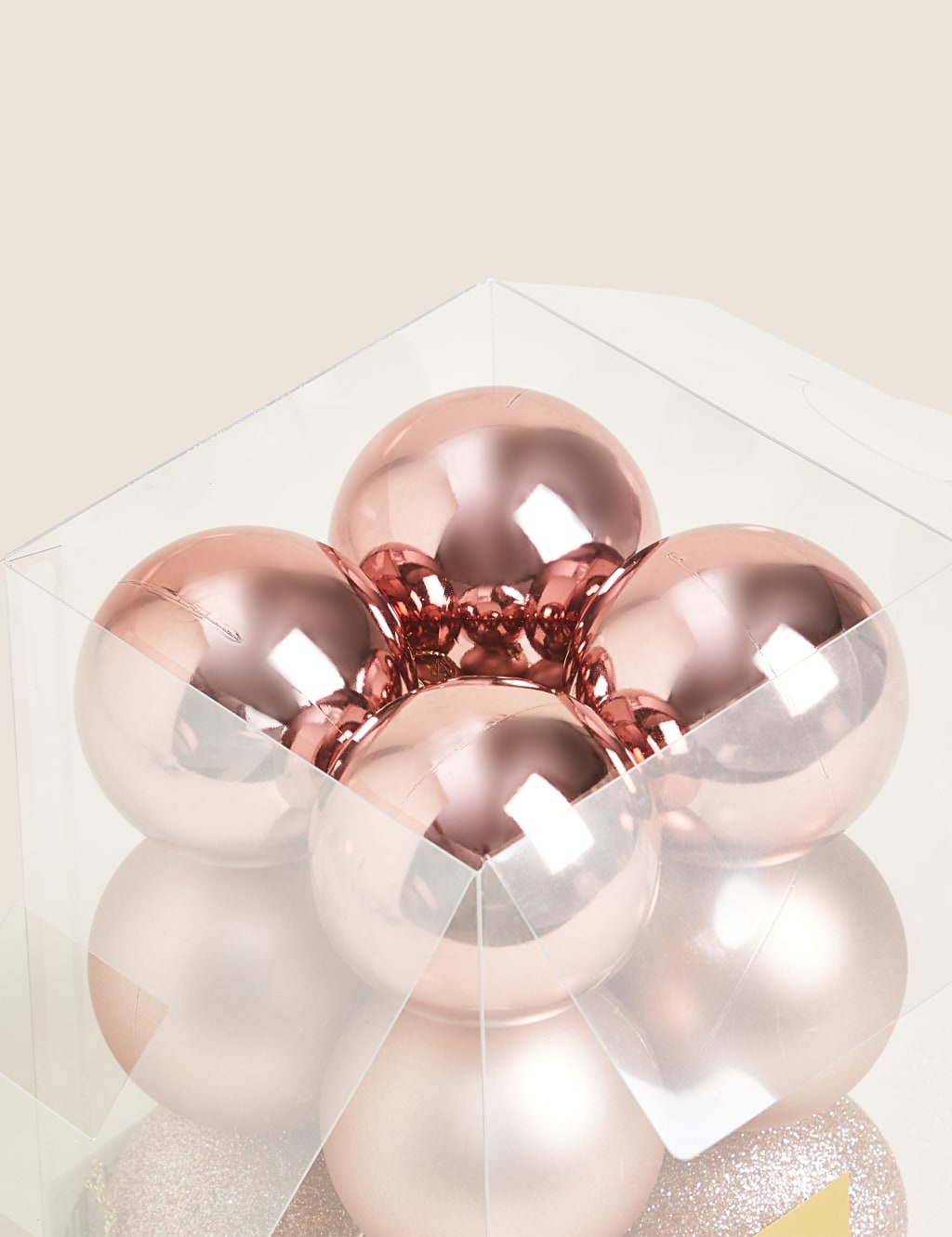 12pk Rose Gold Shatterproof Baubles 3 of 3