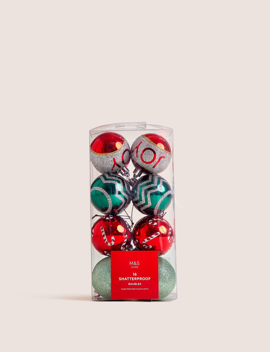 Set of 16 Shatterproof Christmas Baubles 2 of 2