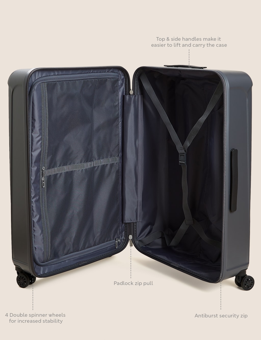 Amalfi 4 Wheel Hard Shell Large Suitcase 6 of 7