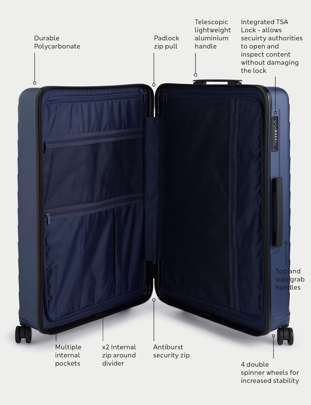 Oslo 4 Wheel Hard Shell Large Suitcase 7 of 7