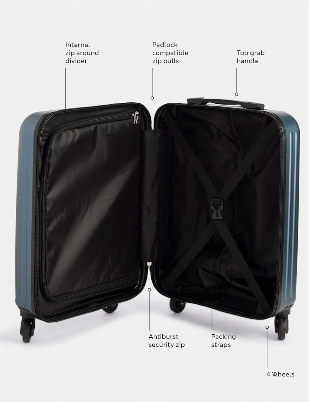 Vienna 4 Wheel Hard Shell Cabin Suitcase 7 of 7