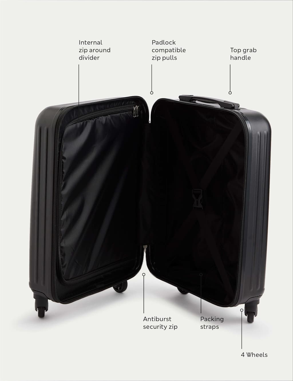Vienna 4 Wheel Hard Shell Cabin Suitcase 7 of 7