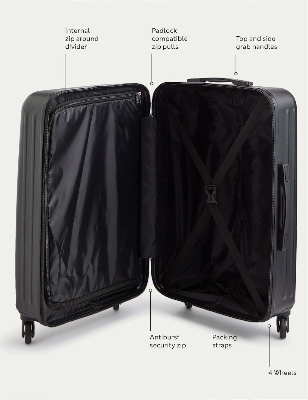 Vienna 4 Wheel Hard Shell Medium Suitcase 7 of 7