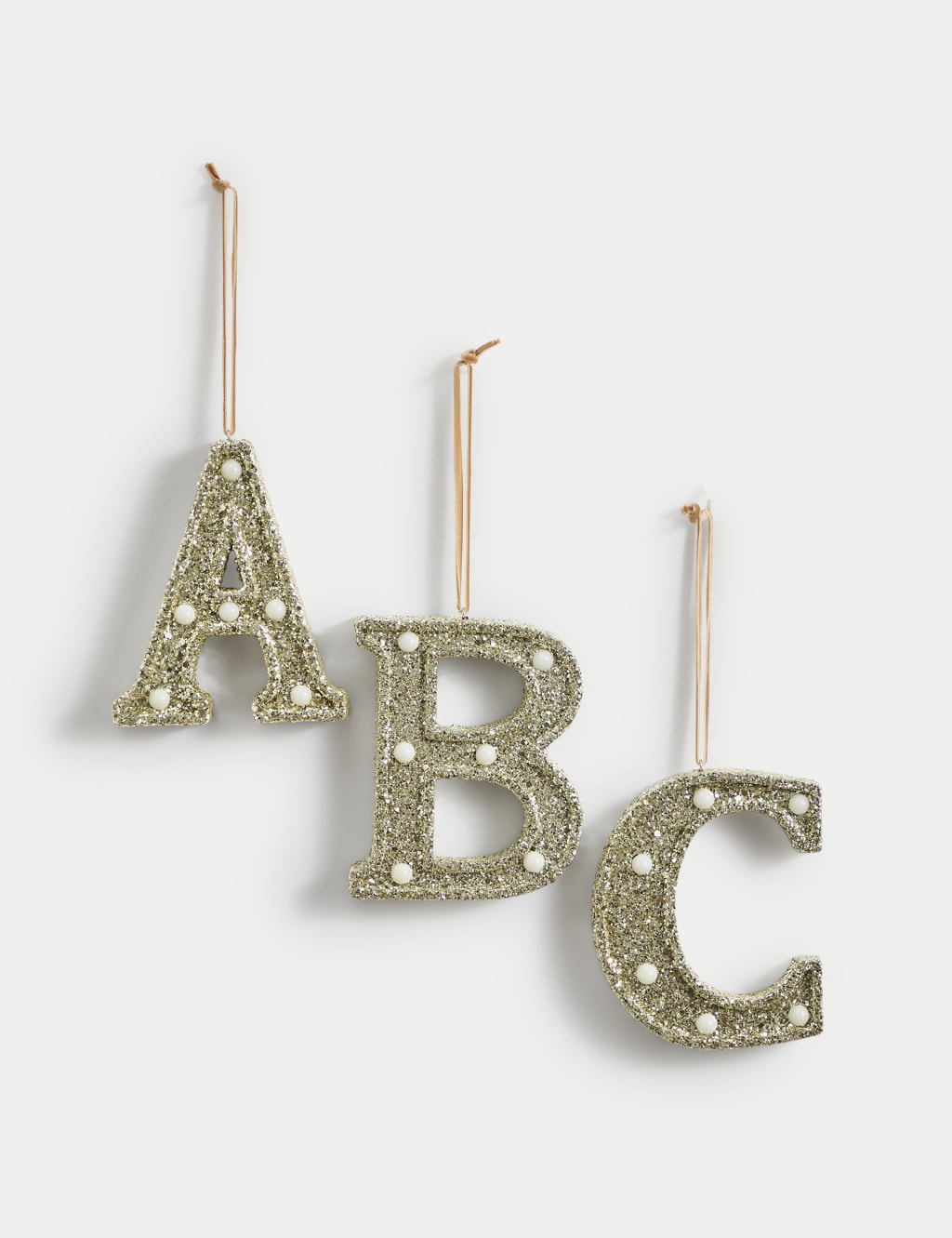 Glitter Light Up Alphabet Hanging Decoration M S Collection M S