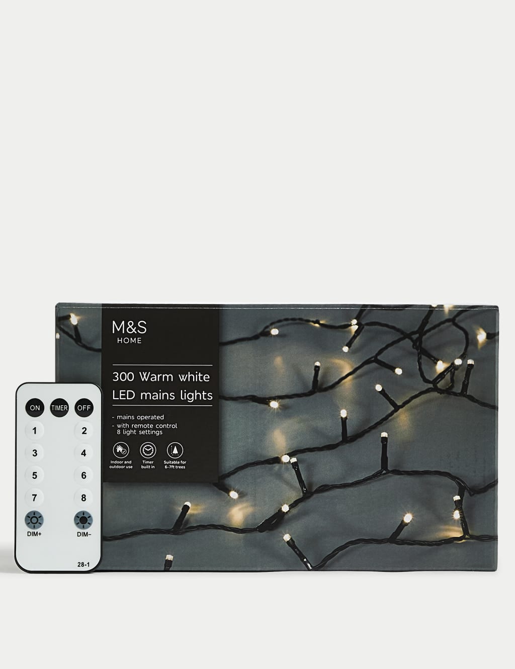 300 Warm White Remote Control Mains Lights M S Collection M S IE