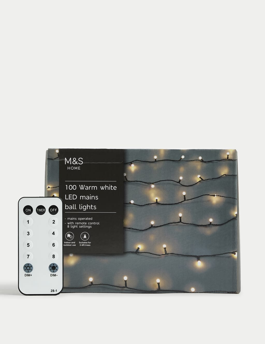 100 Warm White Cluster Ball Mains Lights 3 of 4