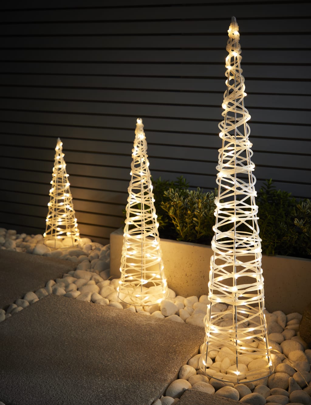 3 Pack Outdoor Cone Christmas Trees M S IE