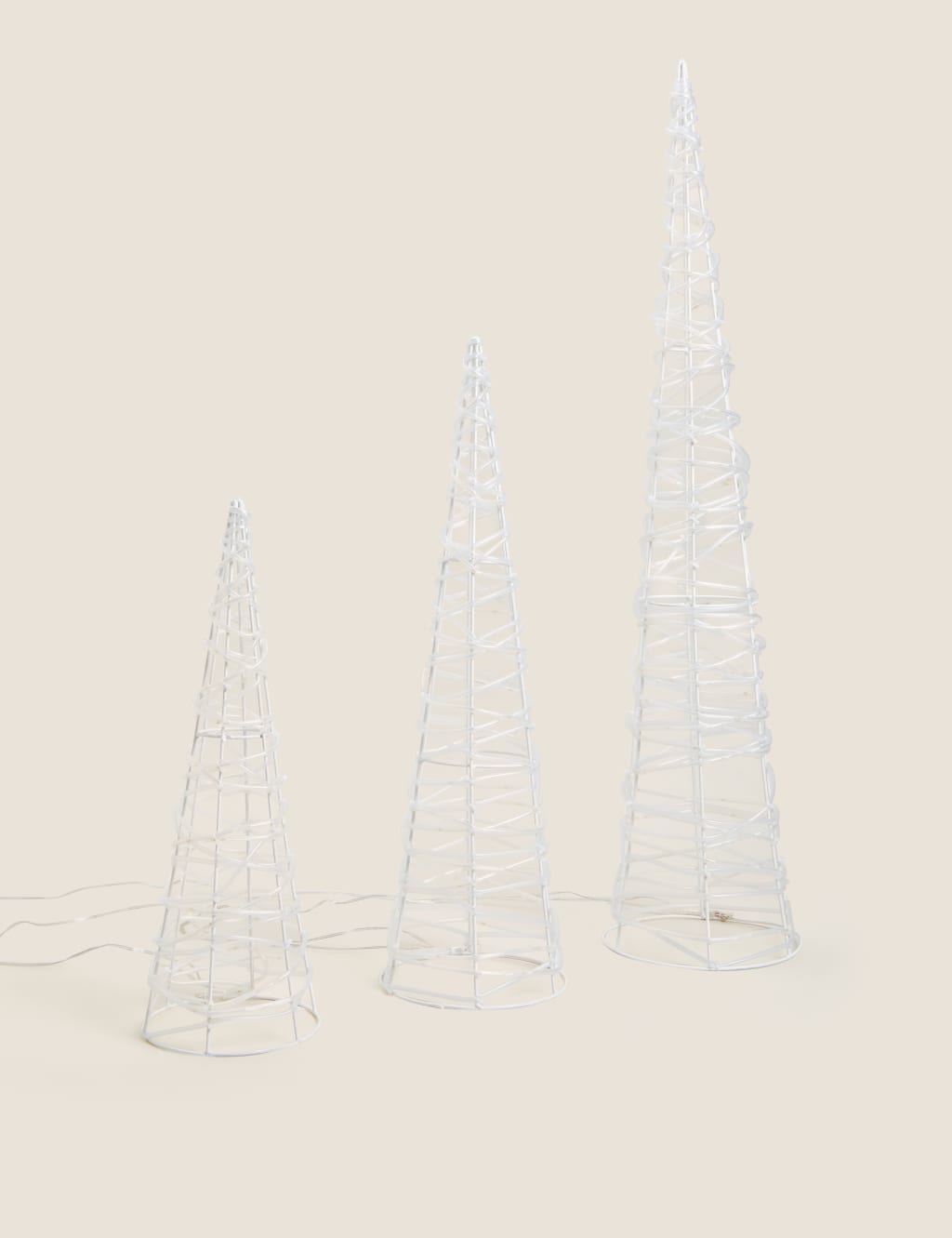 3 Pack Outdoor Cone Christmas Trees 2 of 4