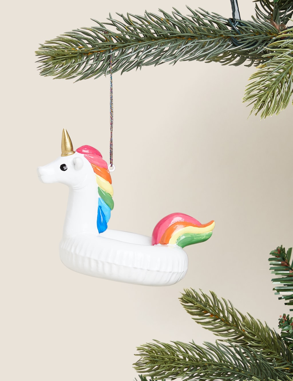 Glass Unicorn Ring Hanging Decoration 1 of 4