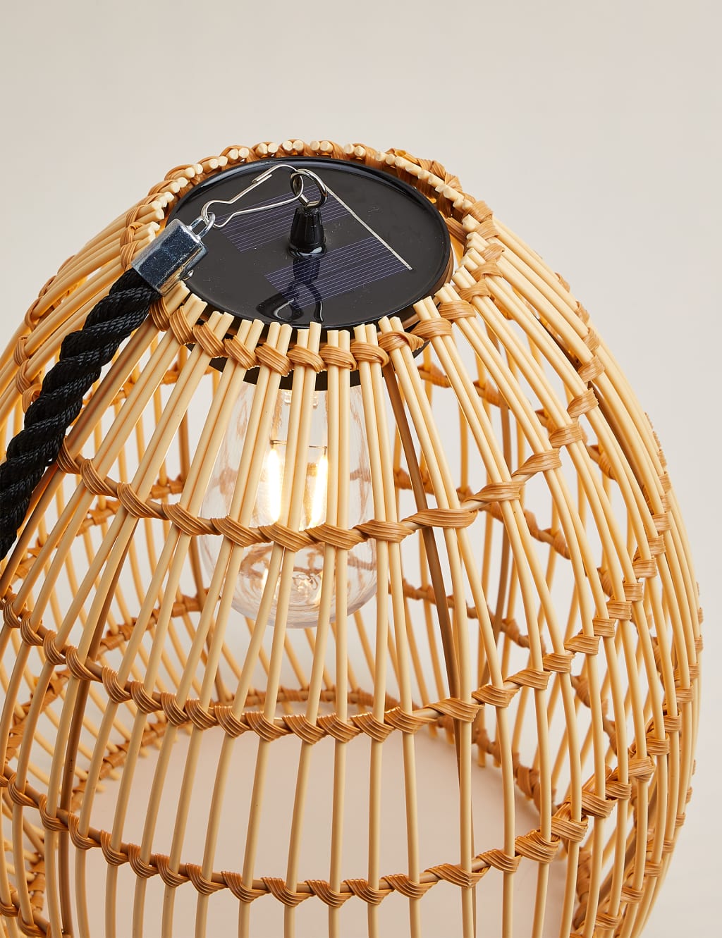 Outdoor Rattan Solar Pendant Light 3 of 3