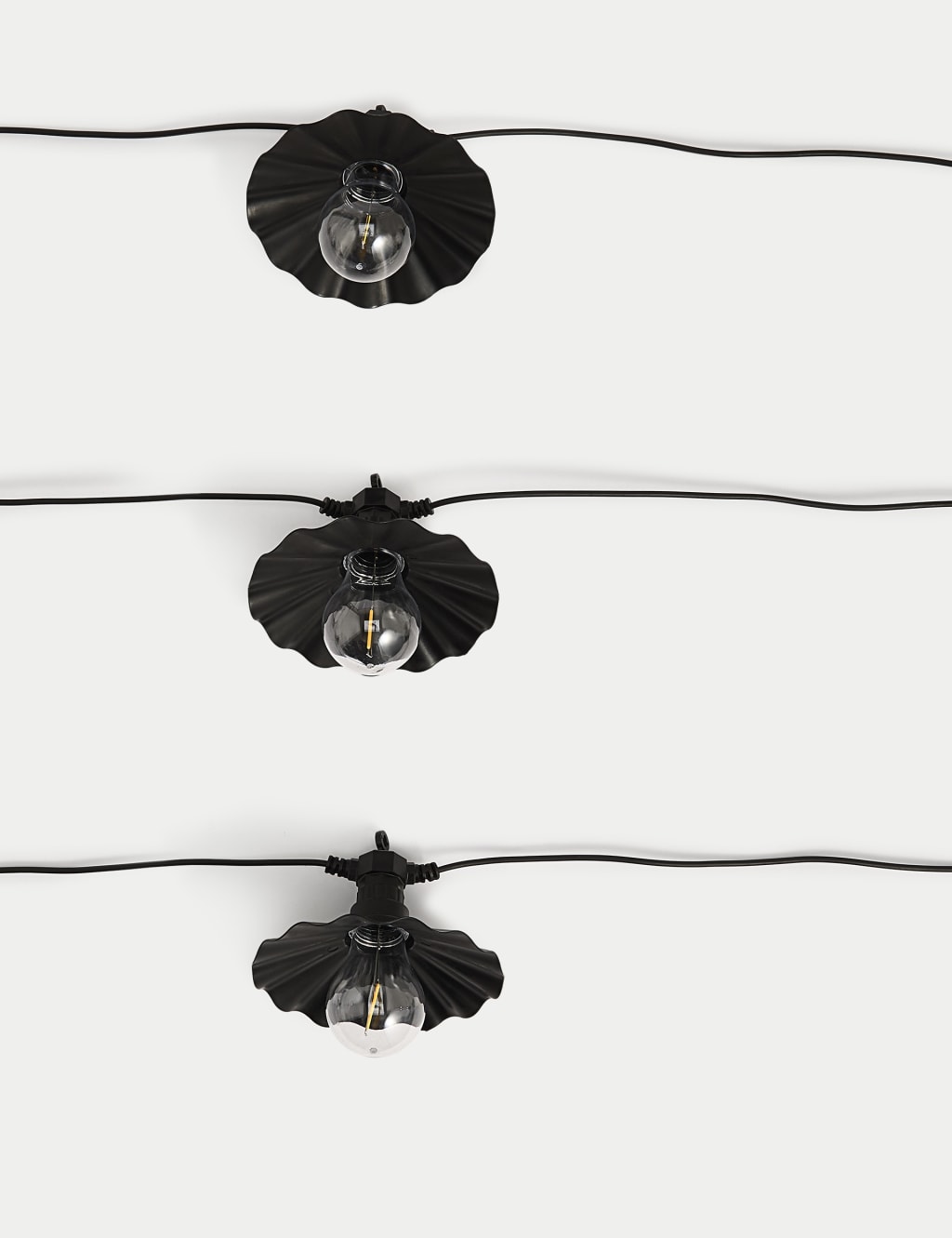 10 Warm White Scallop Solar Festoon Lights 3 of 4
