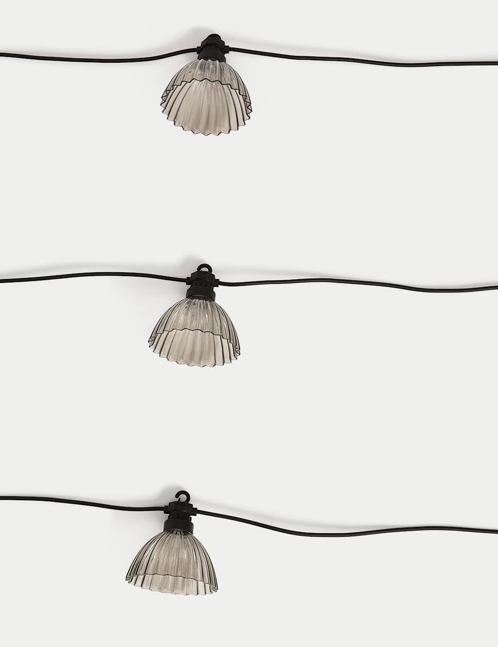 10 Warm White Fluted Solar String Lights 3 of 4