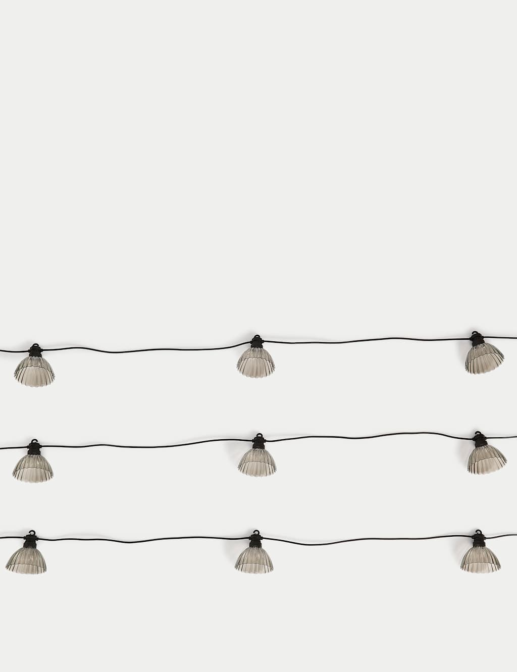 10 Warm White Fluted Solar String Lights 2 of 4