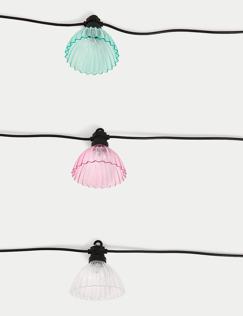10 Warm White Fluted Solar String Lights 3 of 4