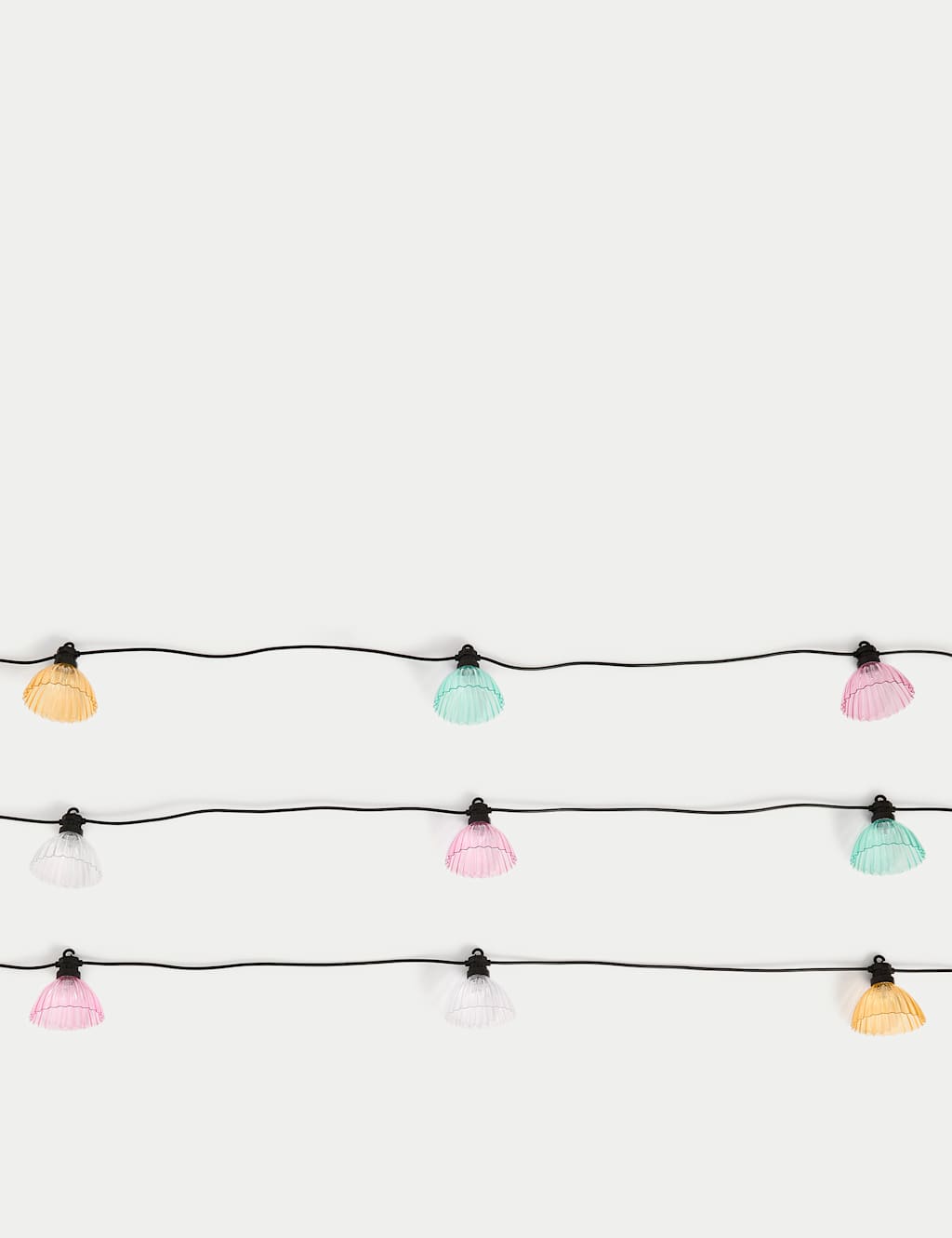 10 Warm White Fluted Solar String Lights 2 of 4
