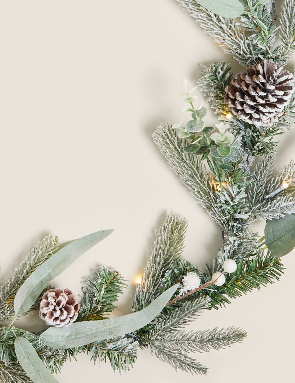 6ft Pre-Lit Pine Cone & White Berry Garland 3 of 4