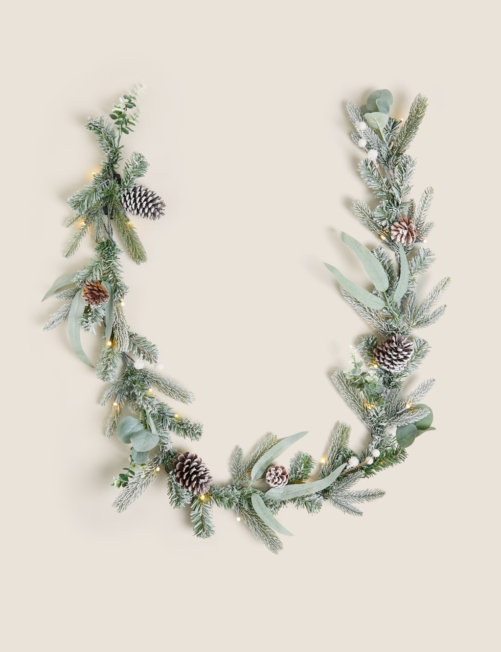 6ft Pre-Lit Pine Cone & White Berry Garland 4 of 4