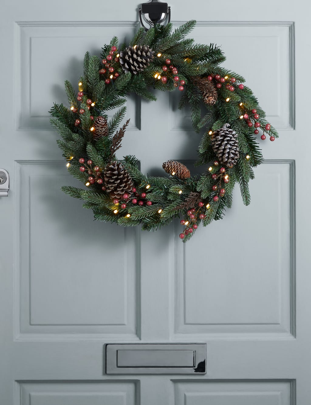 Gold Pre-Lit Wreath 1 of 5