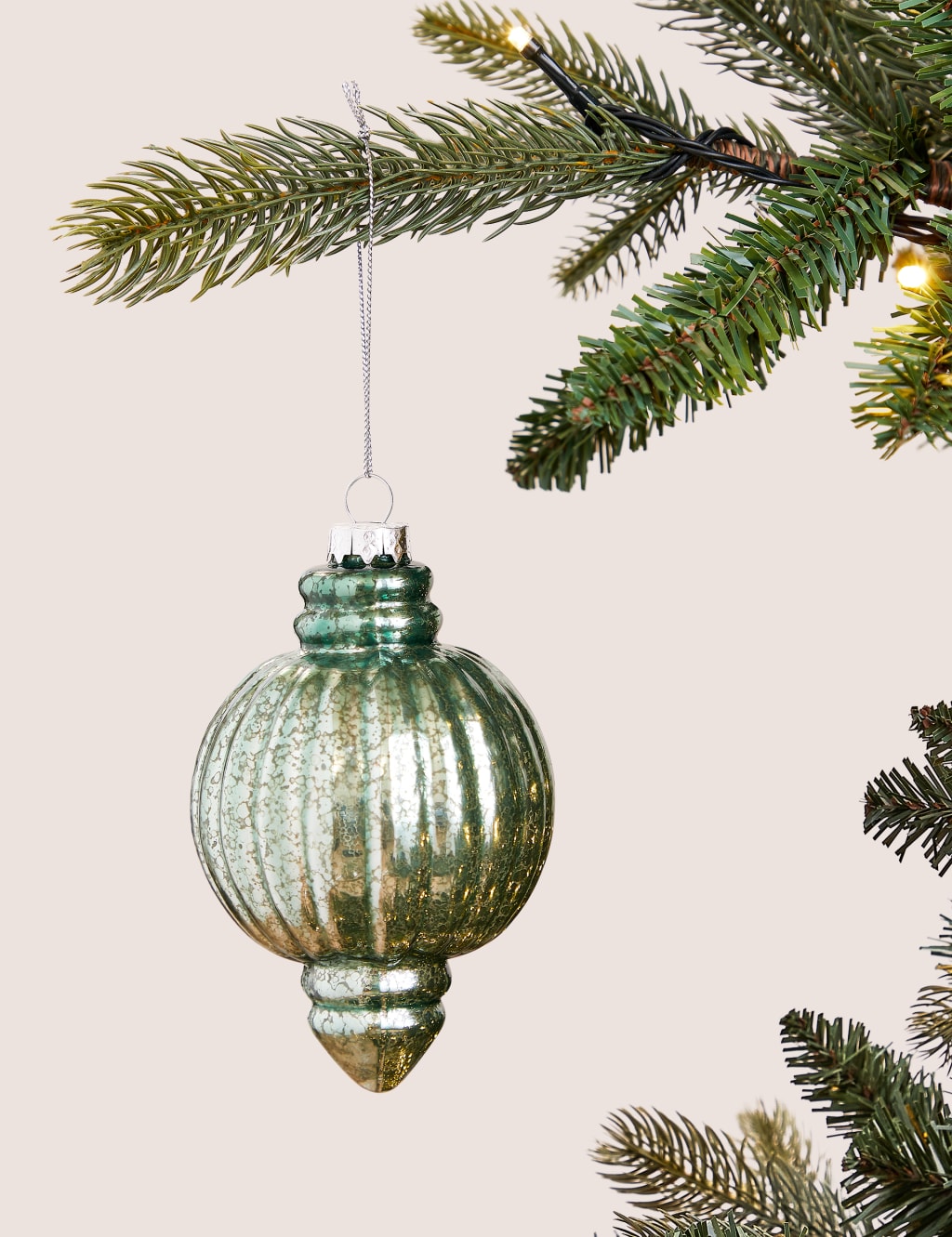 Green Moulded Glass Bauble 1 of 2
