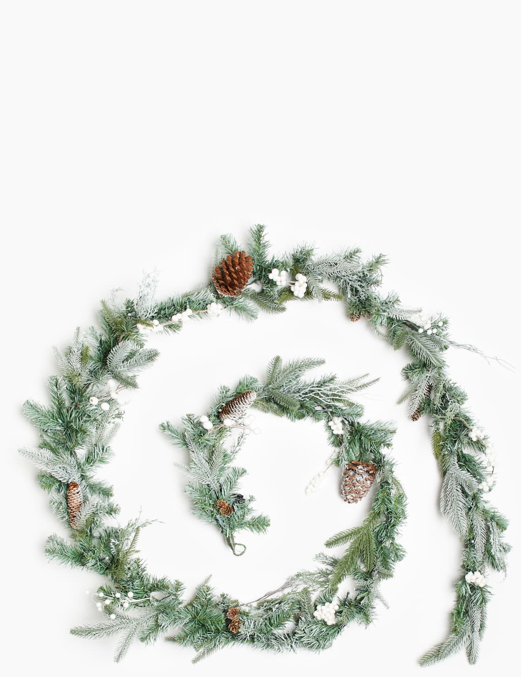 12ft Pre Lit Snowy Garland 3 of 5