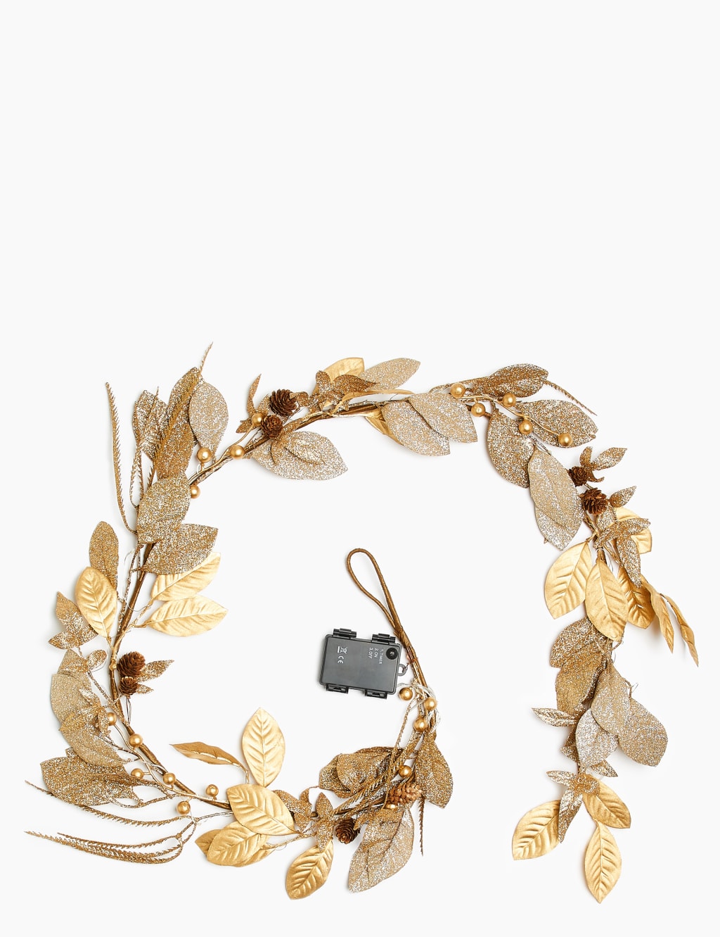 6ft Pre Lit Golden Leaf Garland 3 of 5