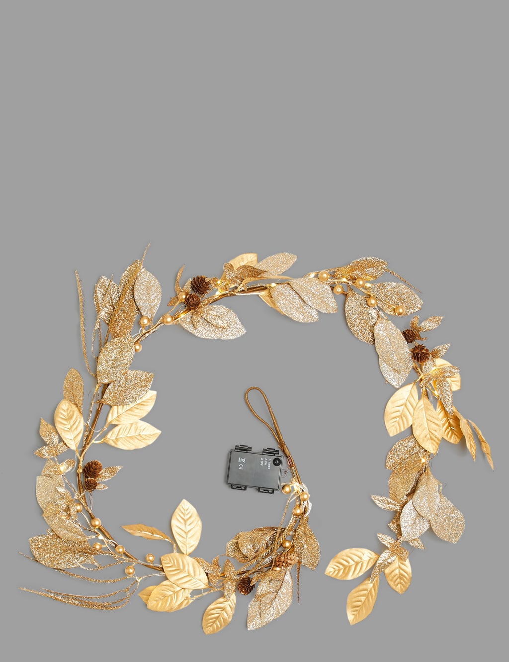 6ft Pre Lit Golden Leaf Garland 4 of 5