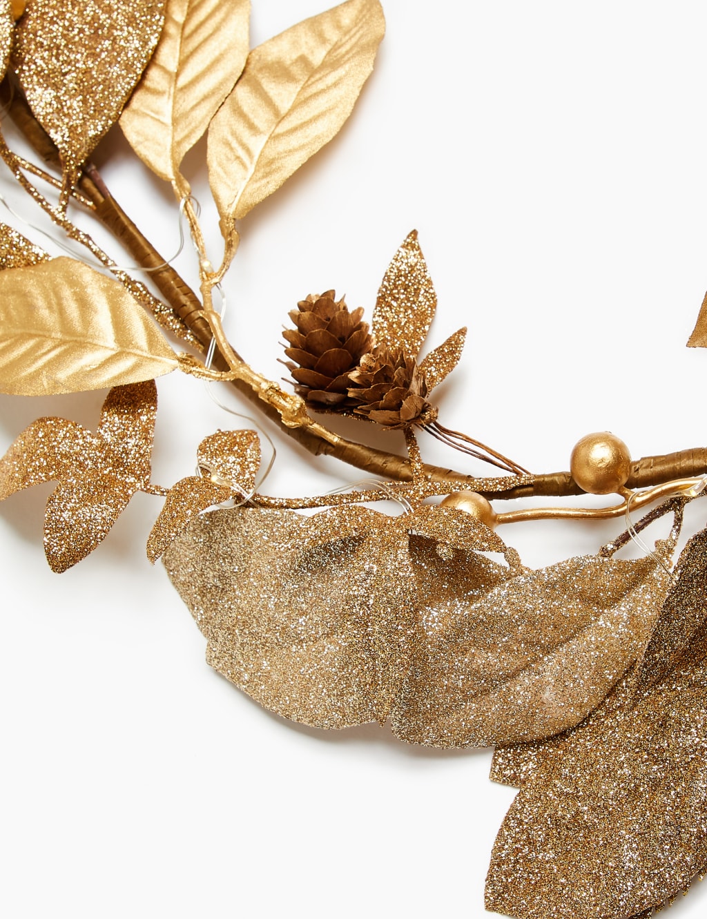 6ft Pre Lit Golden Leaf Garland 5 of 5