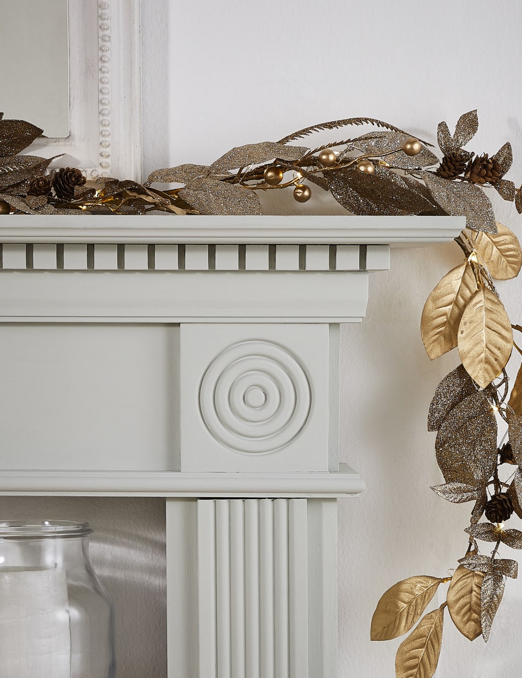 6ft Pre Lit Golden Leaf Garland 2 of 5