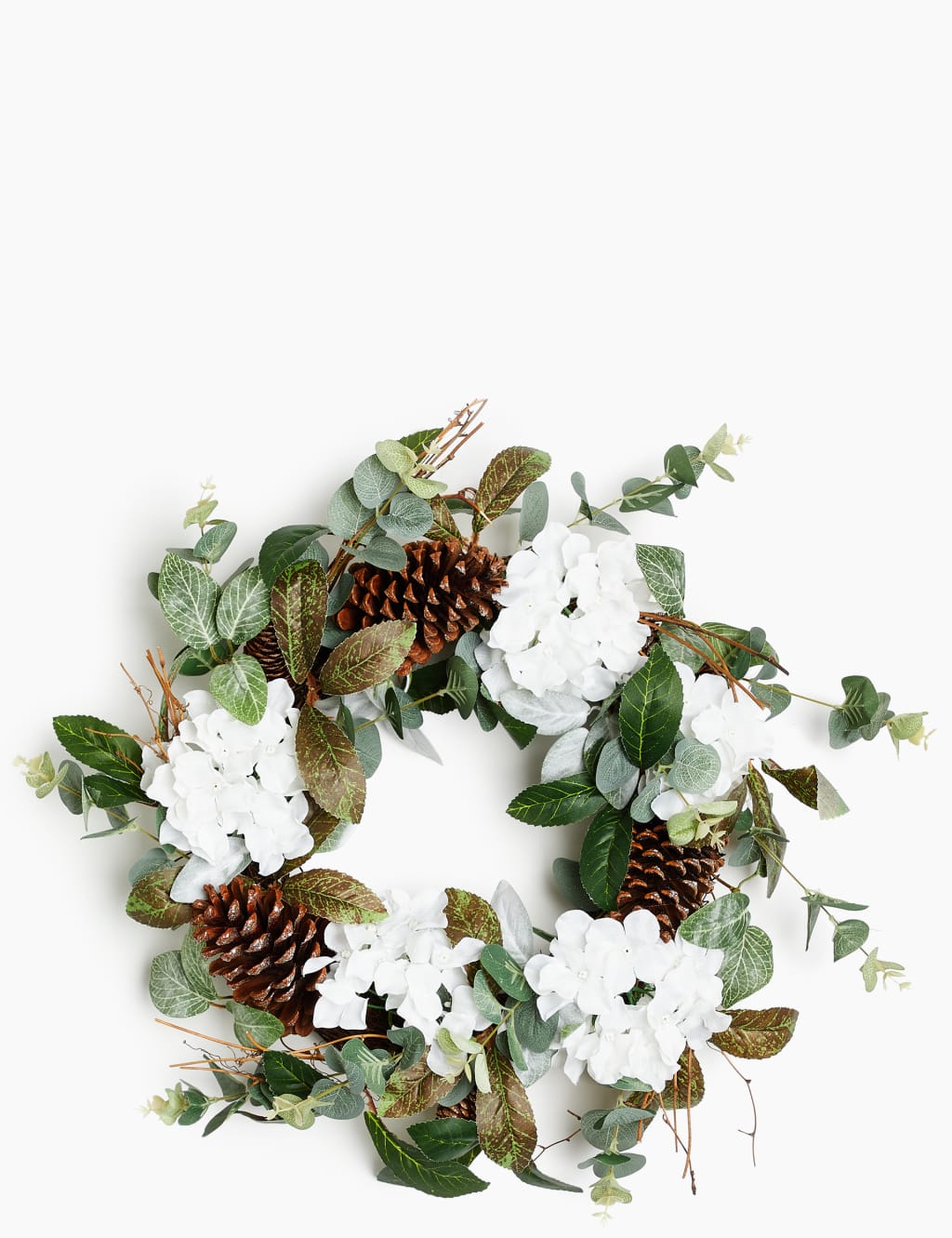 18inch White Floral Wreath 3 of 5