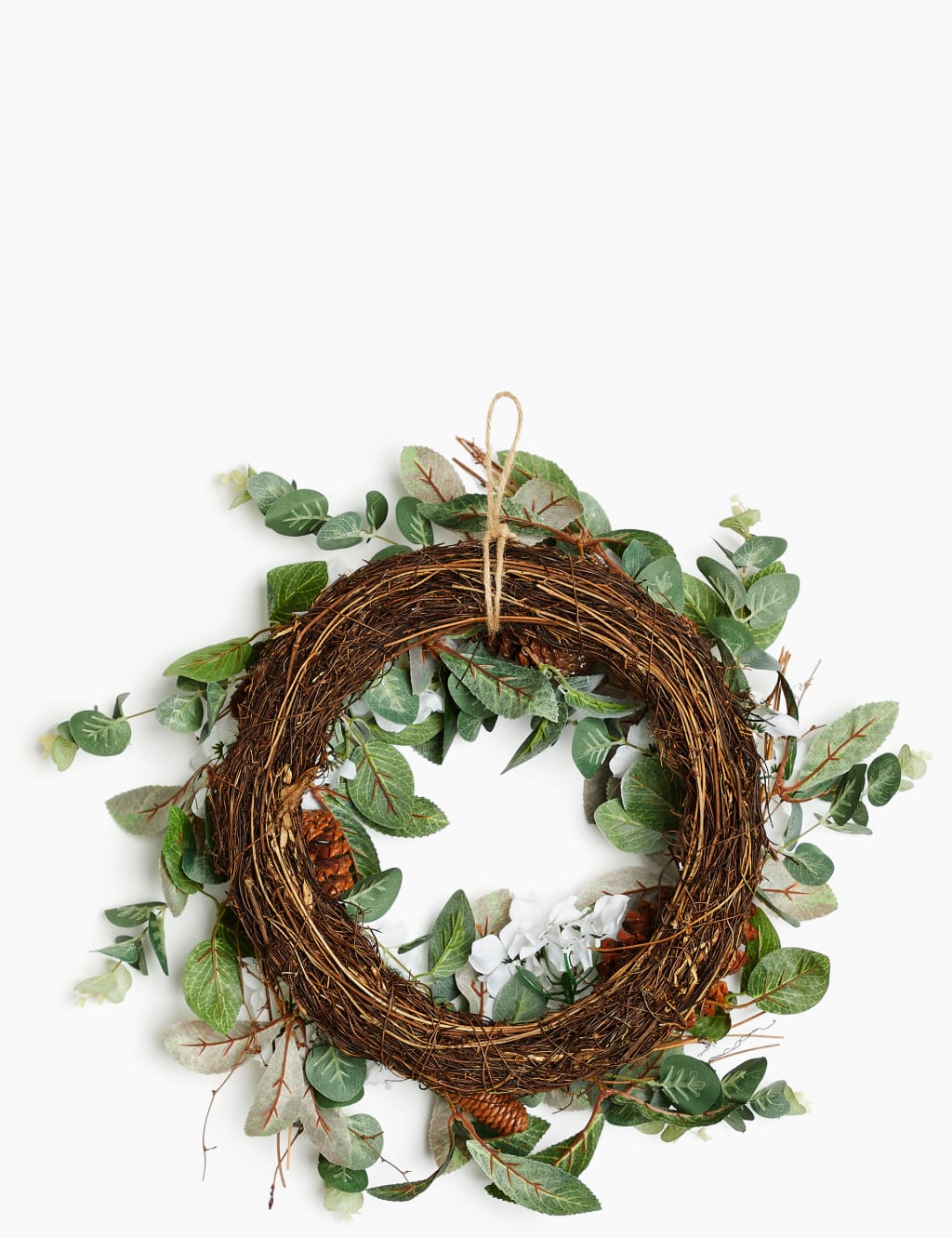 18inch White Floral Wreath 4 of 5