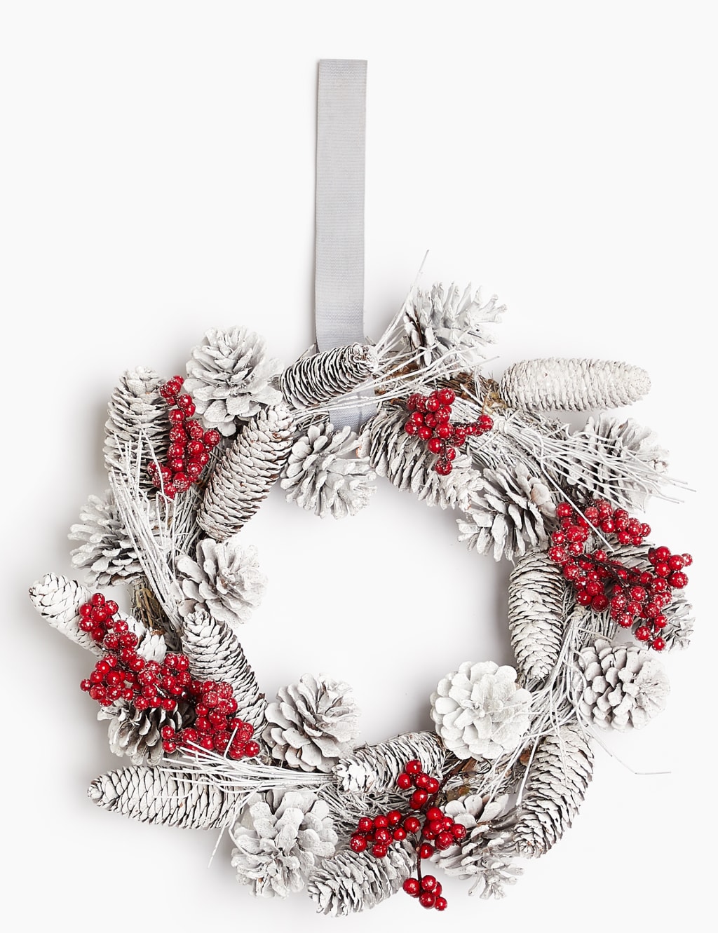 13inch Snowy Pinecone Wreath 3 of 5
