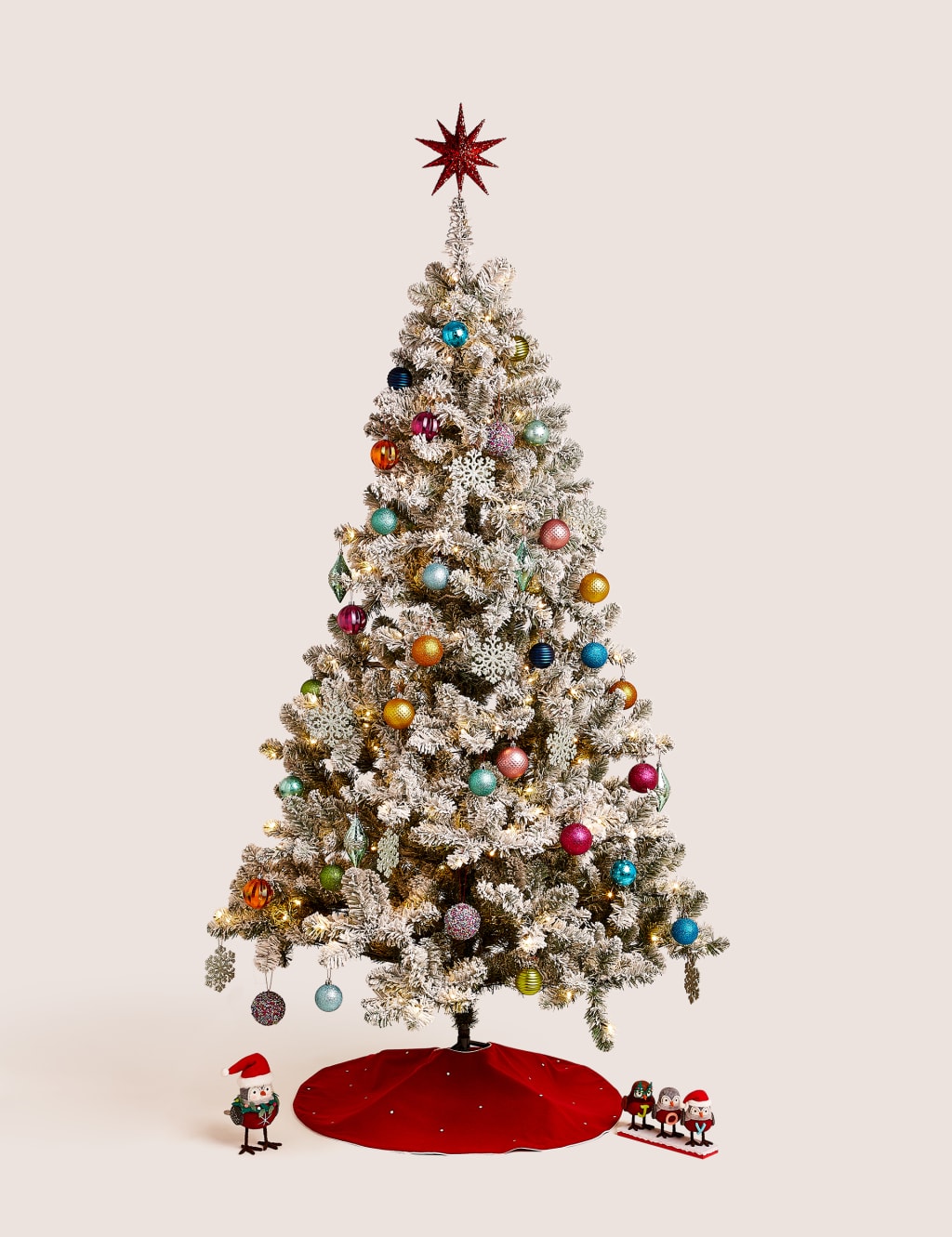 7ft Lit Snowy Christmas Tree 1 of 6