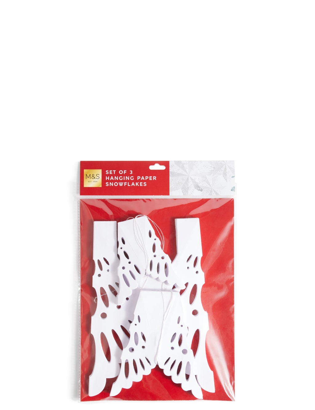 Set of 3 Hanging Paper Snowflakes 5 of 5