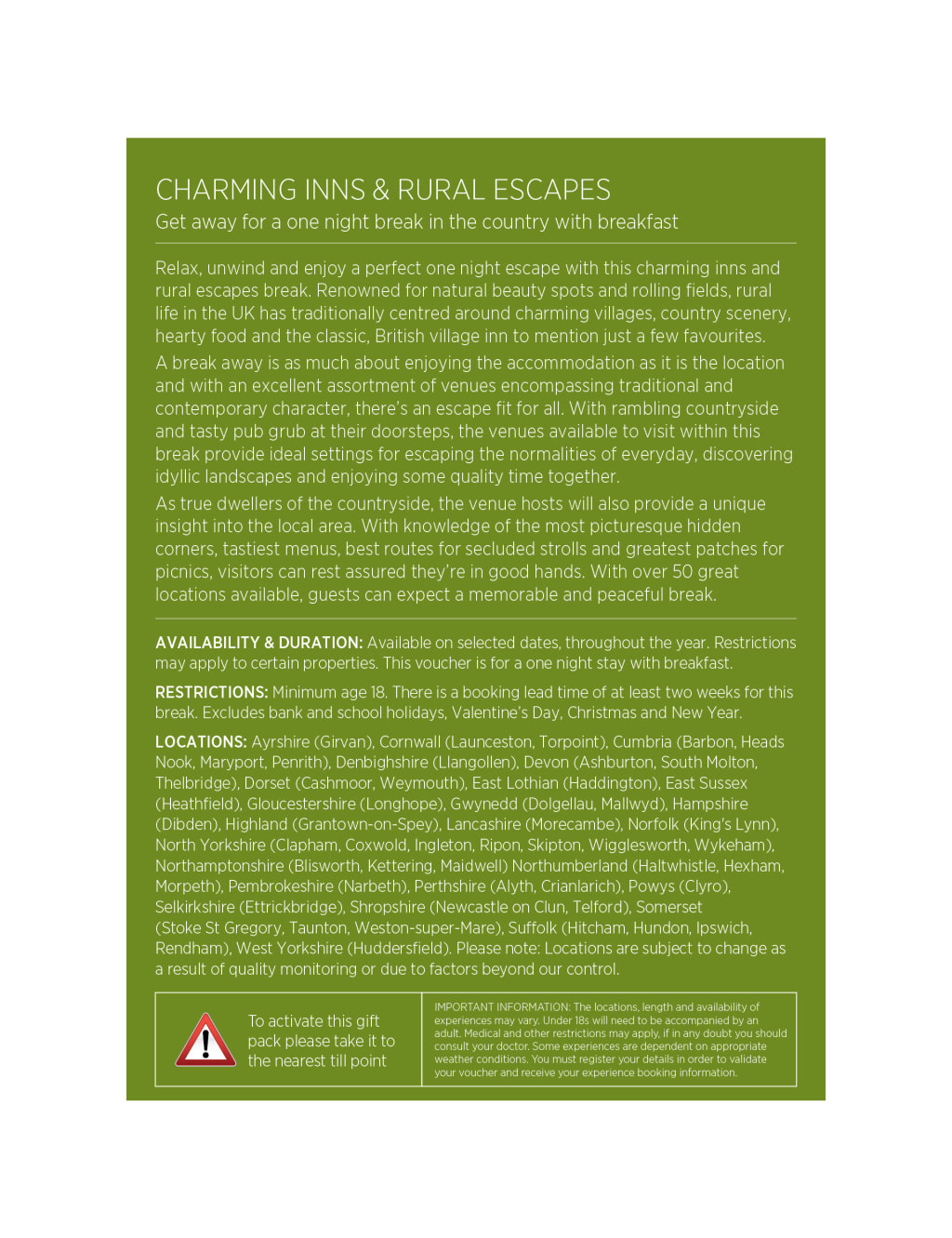 Charming Inns & Rural Escapes - Gift Experience Voucher 4 of 8