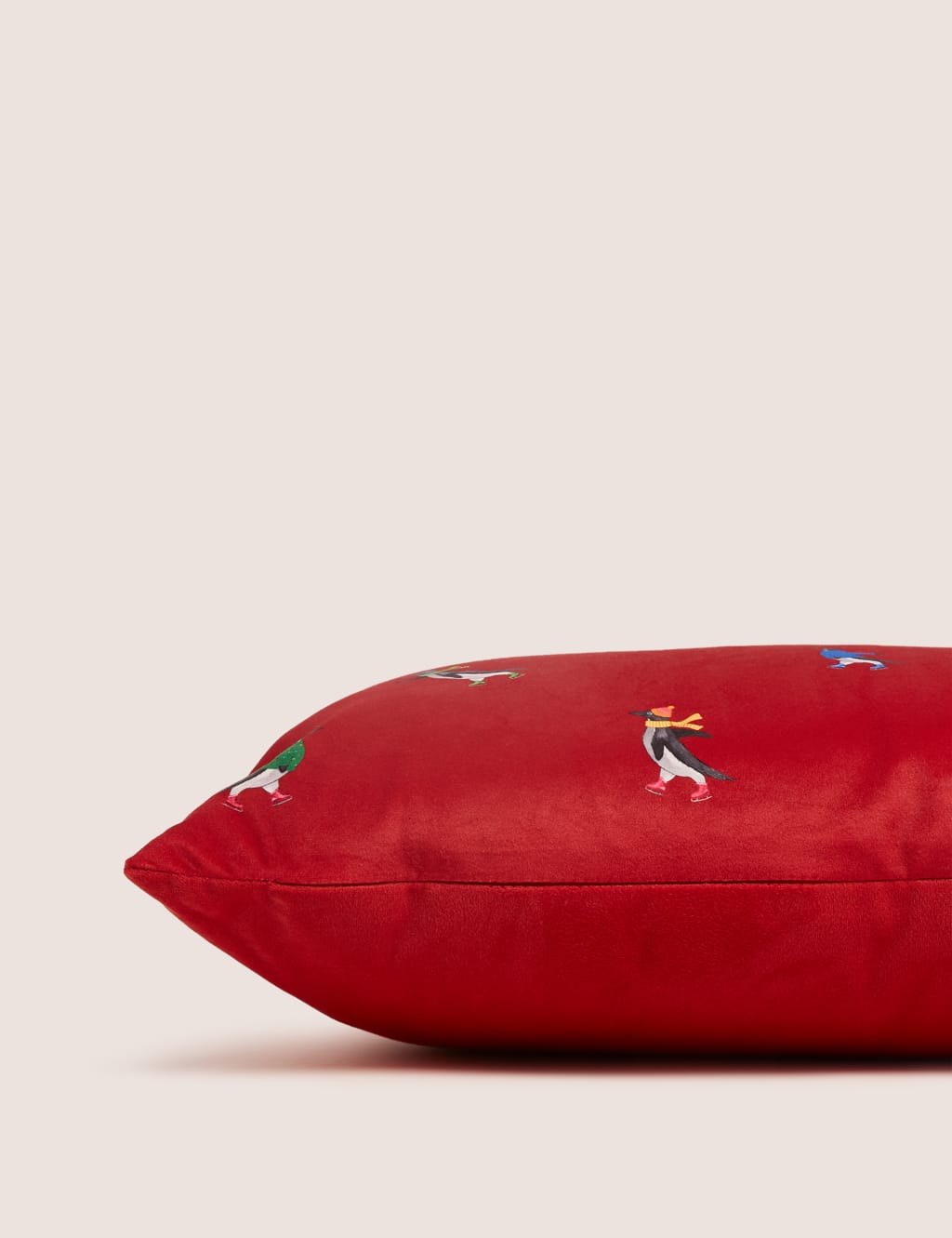 Velvet Skating Penguin Small Cushion 4 of 5