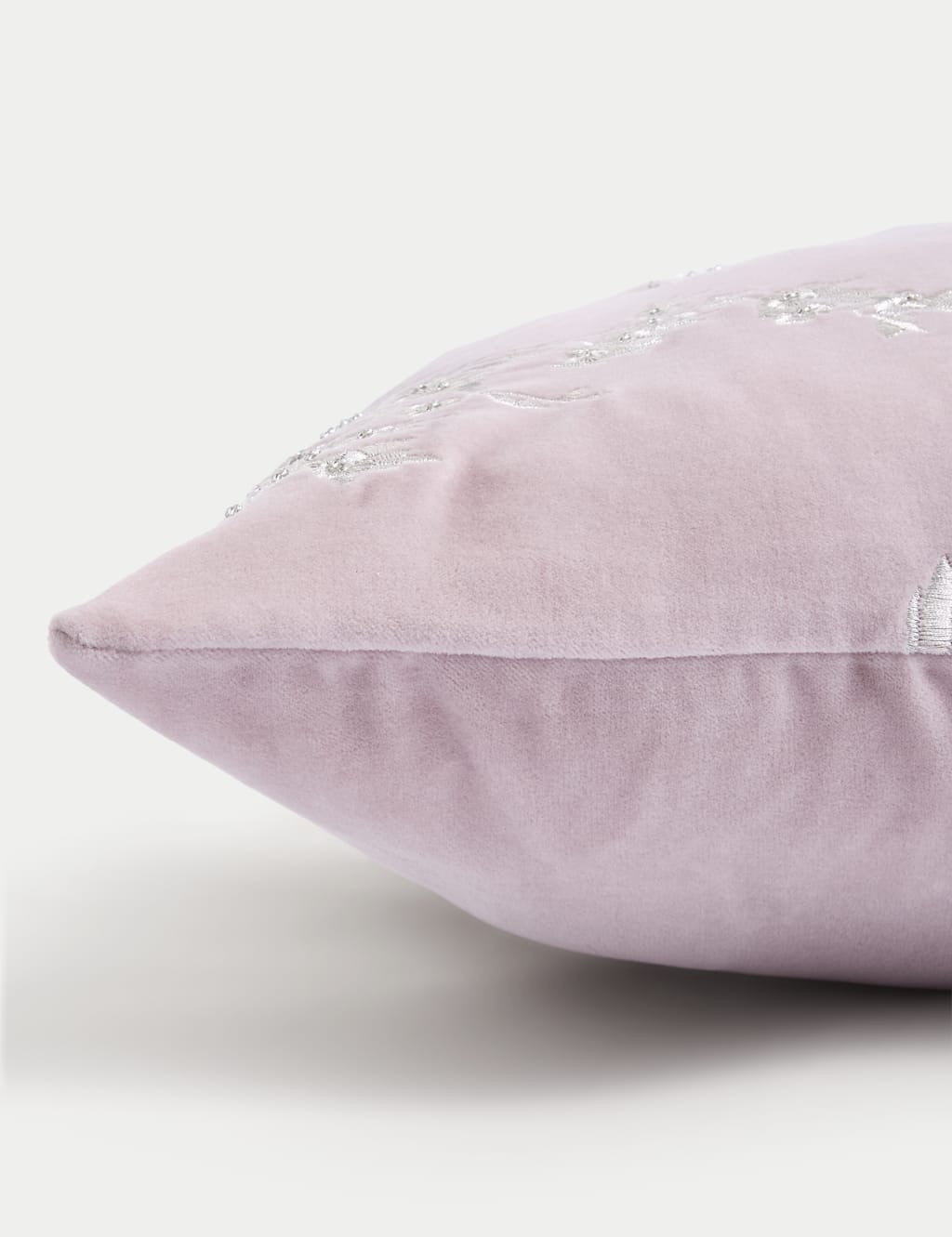Velvet Cherry Blossom Embroidered Cushion 2 of 4