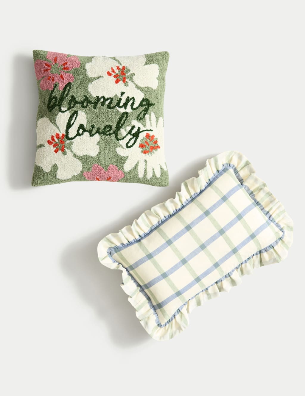 Cotton with Linen Checked Bolster Cushion 5 of 7