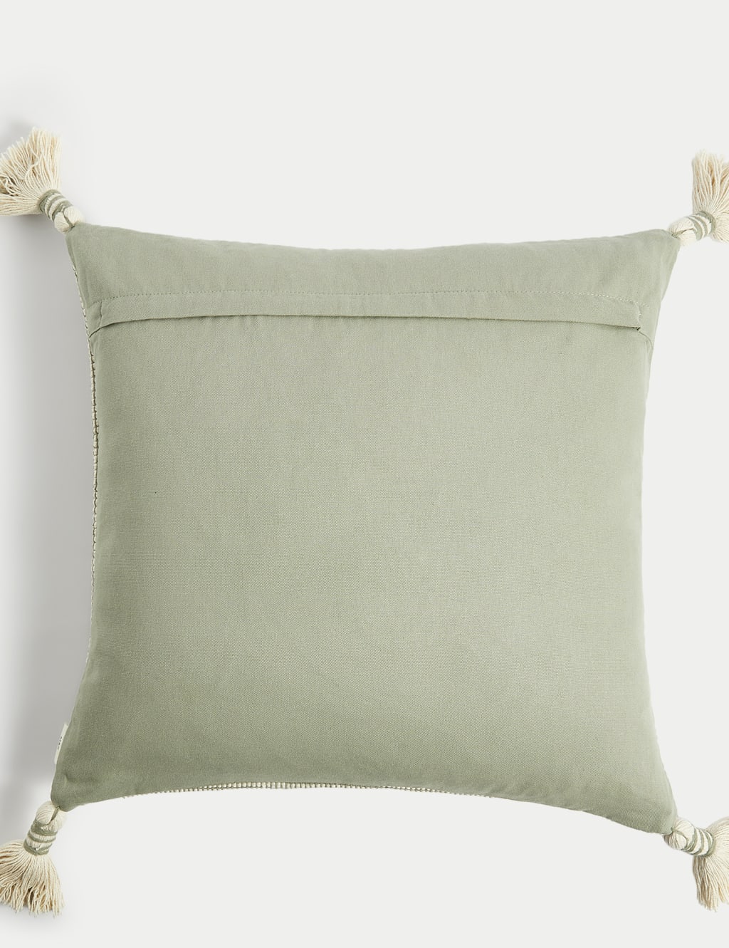 Pure Cotton Textured Tasselled Cushion 3 of 4
