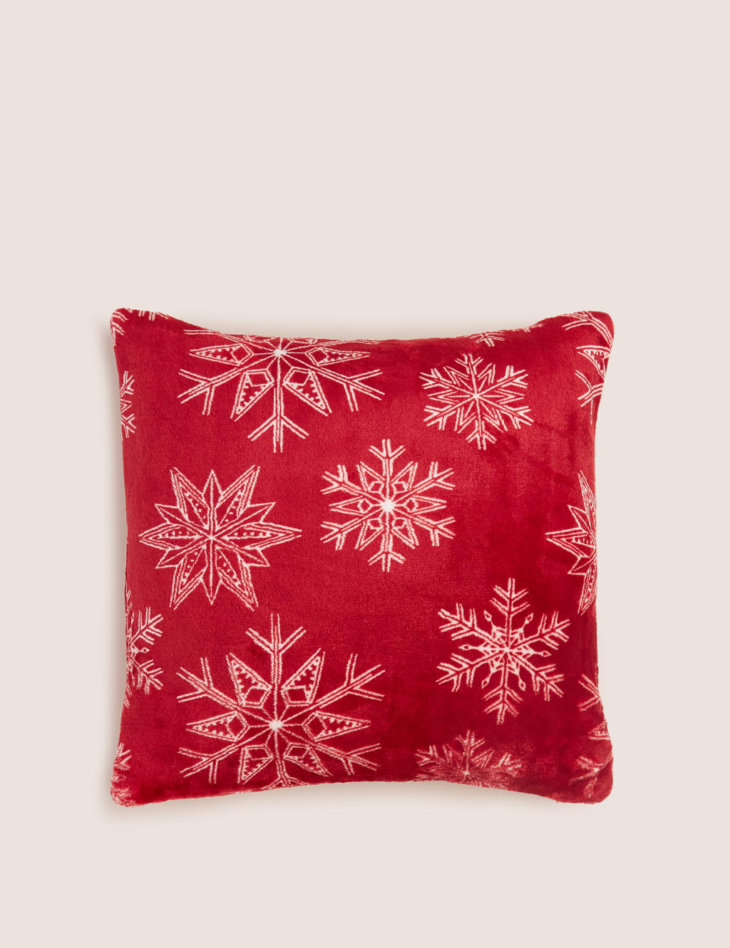 Fleece Snowflake Medium Christmas Cushion M S