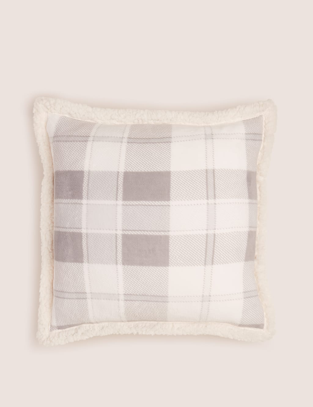 Checked Fleece Medium Cushion 1 of 5