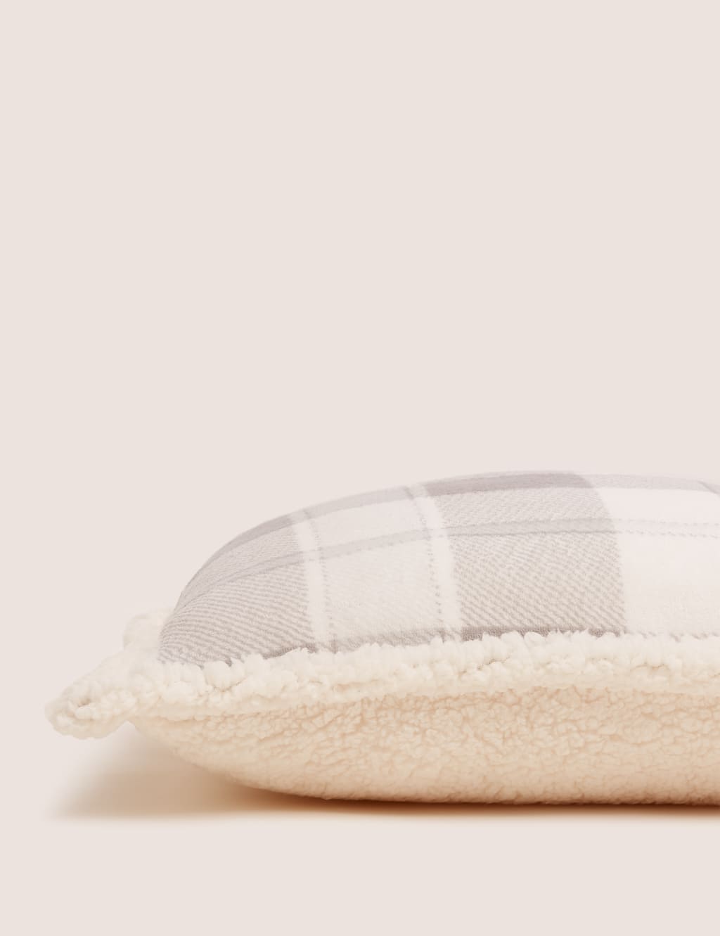 Checked Fleece Medium Cushion 4 of 5