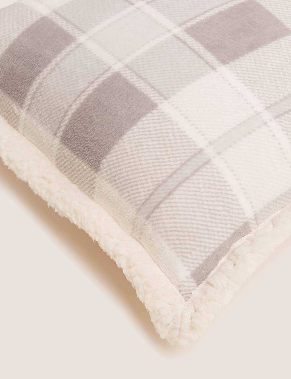 Checked Fleece Medium Cushion 5 of 5