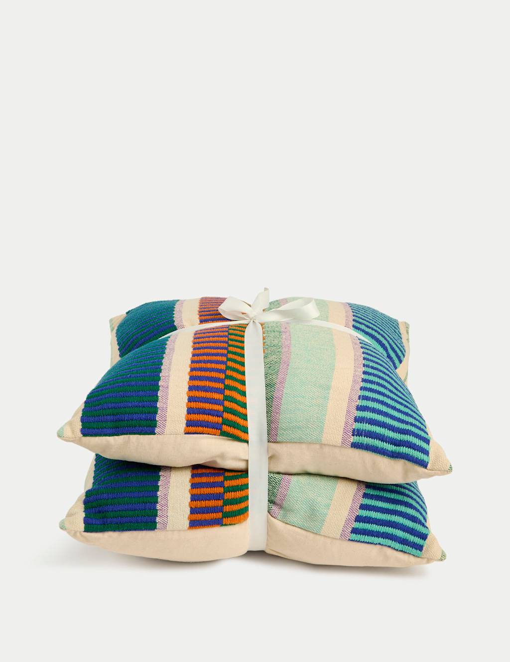 Set of 2 Modern Striped Outdoor Cushions 4 of 6