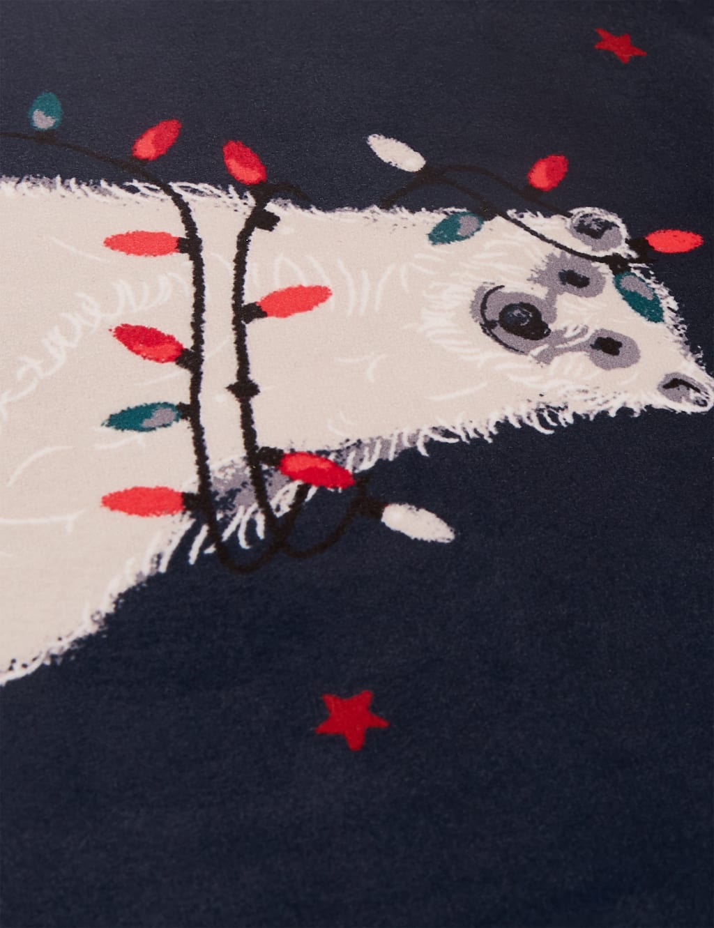 Velvet Polar Bear Small Christmas Cushion 3 of 5