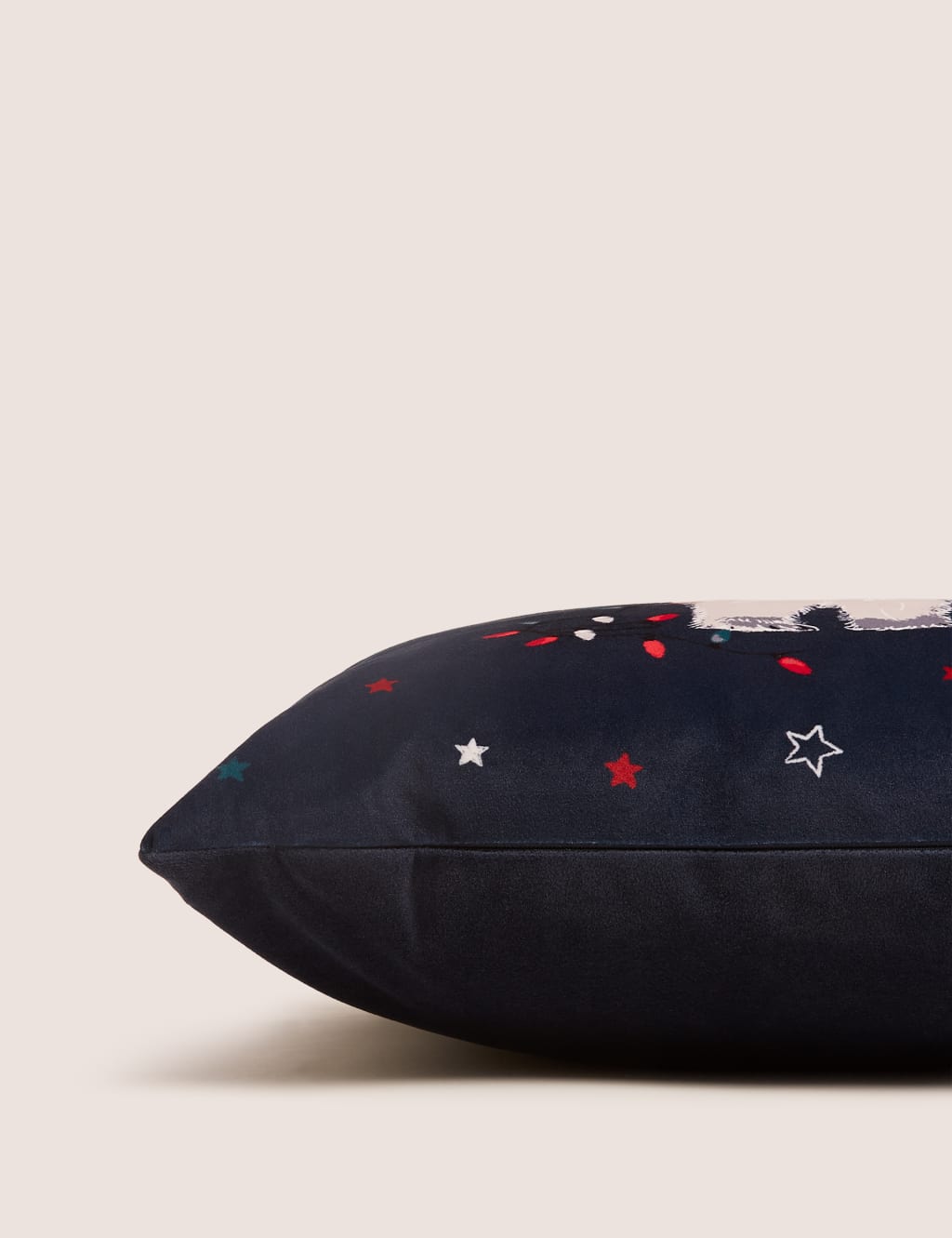 Velvet Polar Bear Small Christmas Cushion 4 of 5