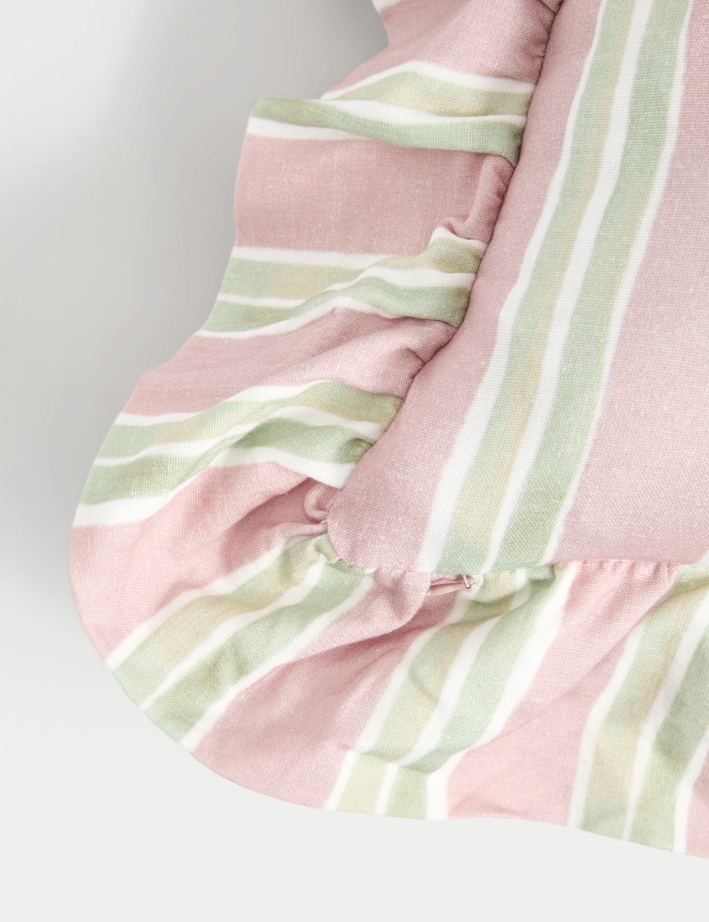 Cotton Rich Striped Frill Cushion 2 of 3