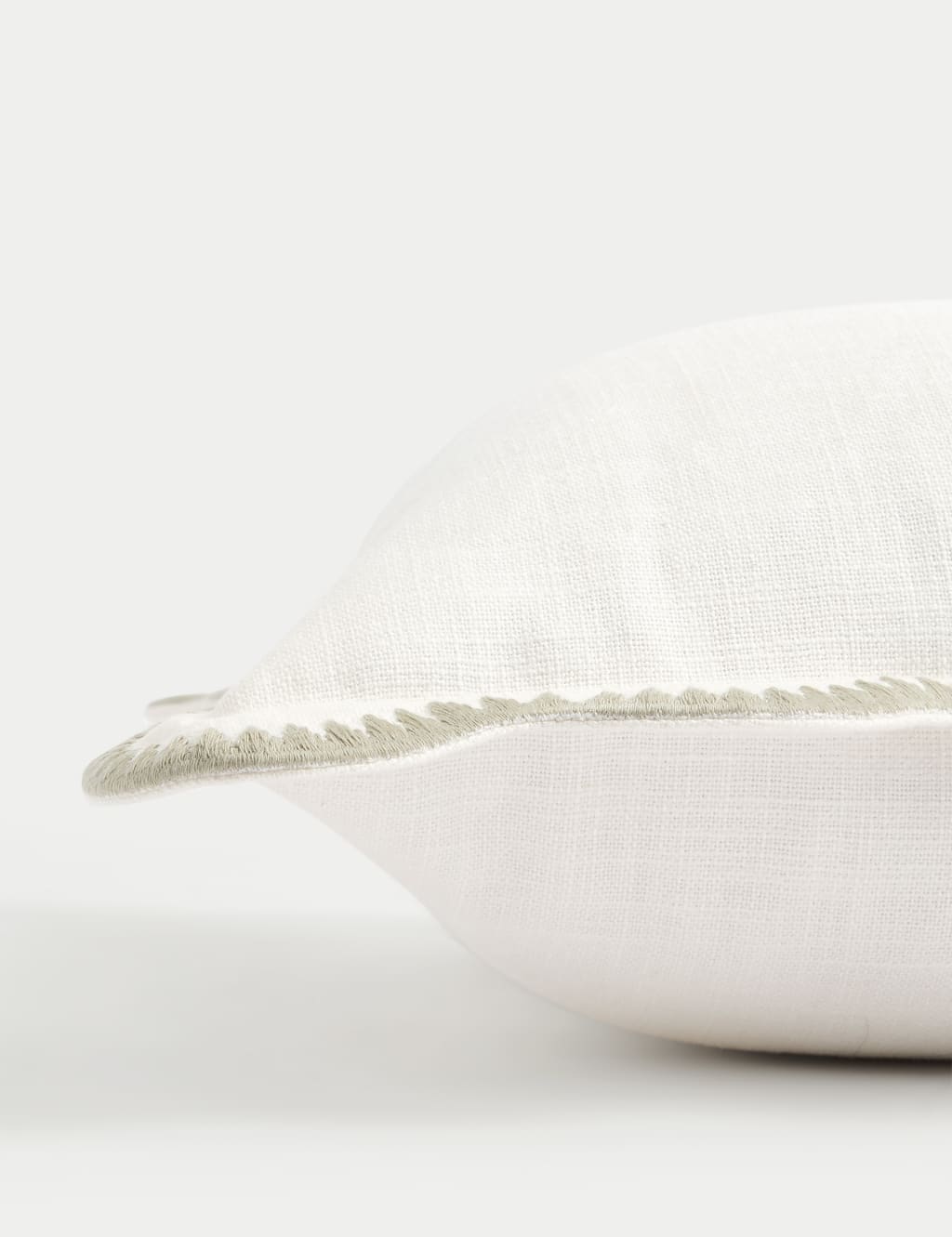 Pure Cotton Large Embroidered Scallop Cushion 2 of 3