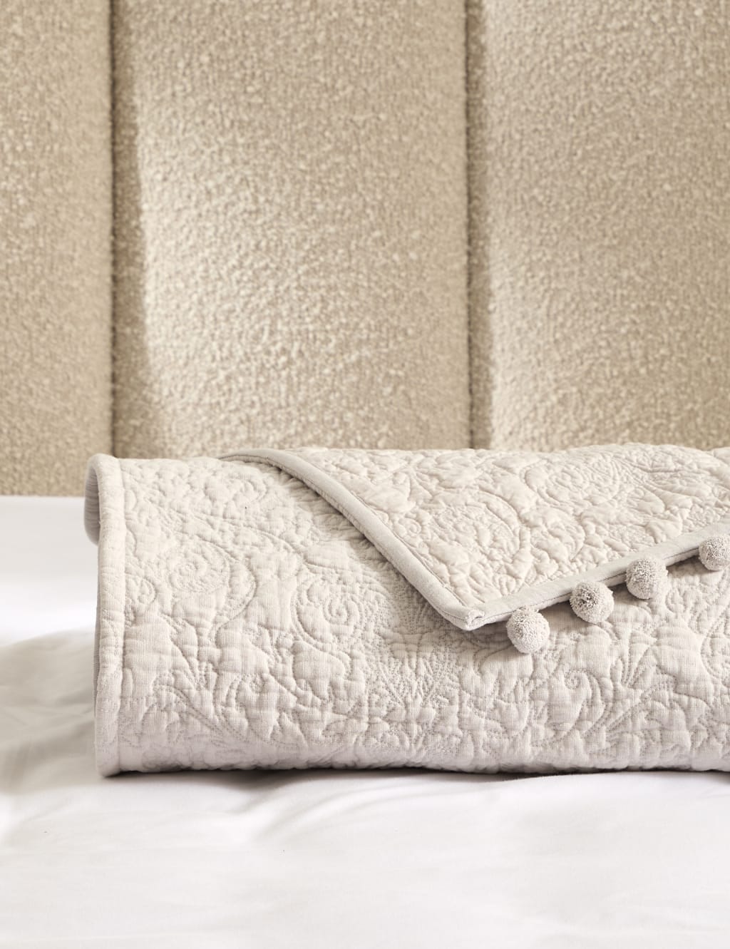 Cotton with Linen Embroidered Bedspread 3 of 4