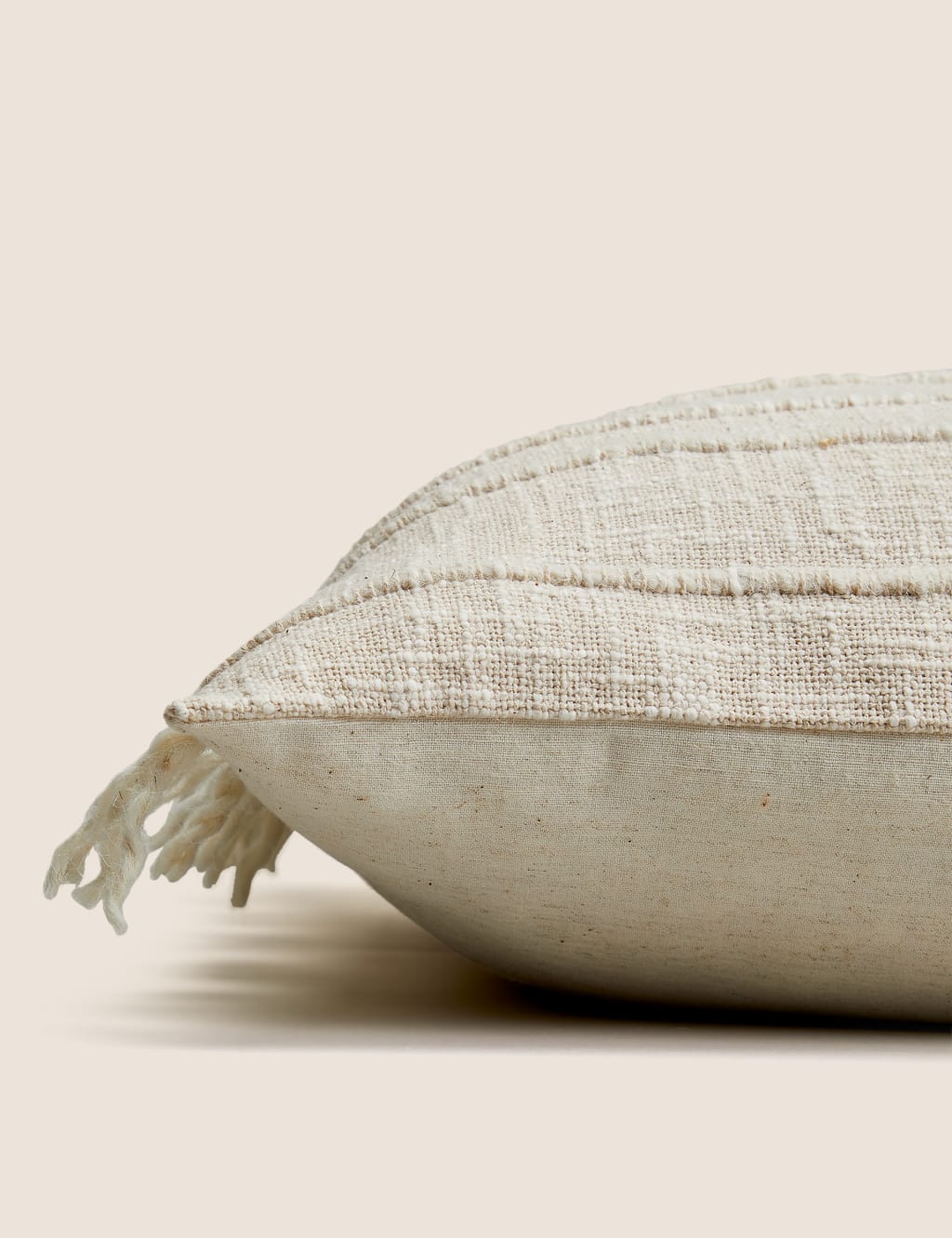 Cotton Rich Striped Tasselled Cushion 2 of 6