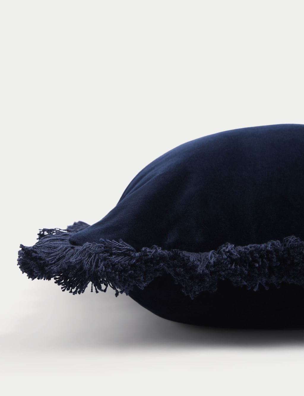 Pure Cotton Velvet Fringed Cushion 2 of 5